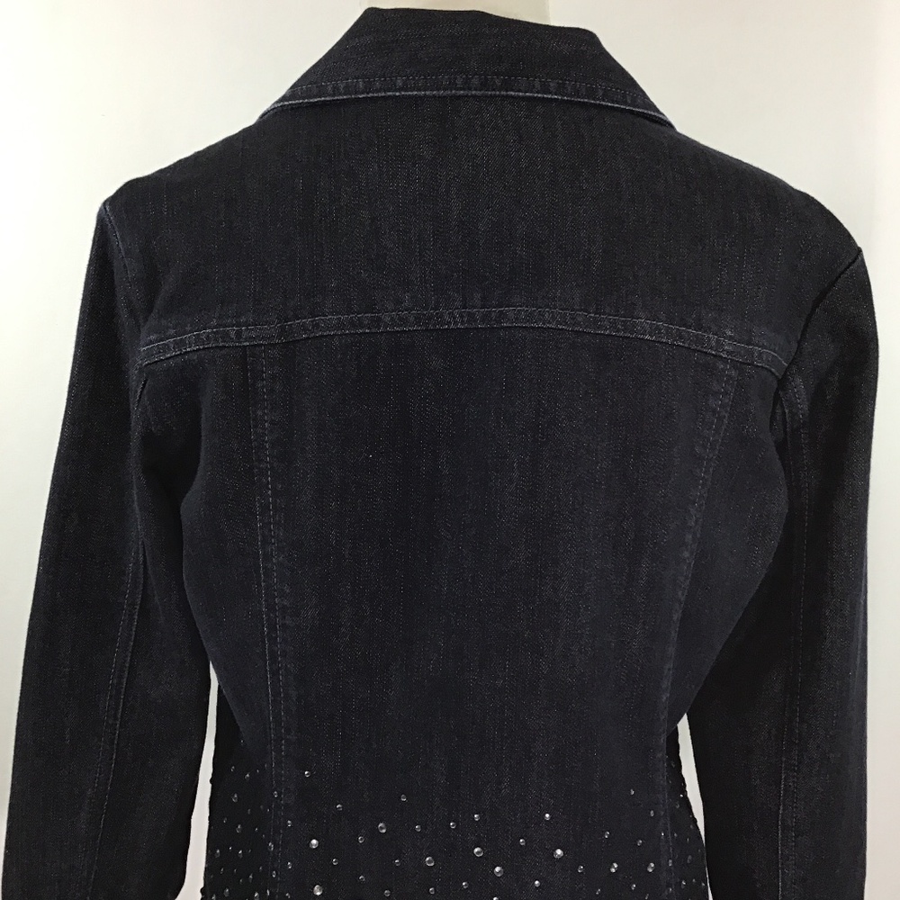 Chico’s Blue Denim Rhinestone Jacket - Picture 7 of 12